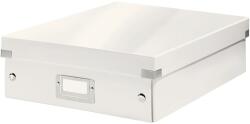 Leitz WOW Click & Store Organizer Szervező doboz, tároló, laminált karton, részben újrahasznosított, tetővel, 28x10x37 cm, fehér (LZ60580001)