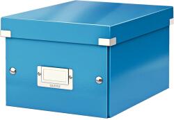 Leitz WOW Click & Store Tárolódoboz, laminált karton, részben újrahasznosított, összecsukható, tetővel, 22x16x28 cm, kék (LZ60430036)