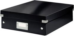 Leitz WOW Click & Store Organizer Szervező doboz, tároló, laminált karton, részben újrahasznosított, tetővel, 28x10x37 cm, fekete (LZ60580095)