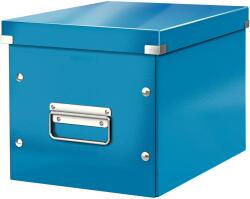 Leitz WOW Click & Store tároló doboz, laminált karton, részben újrahasznosított, összecsukható, fedéllel és fogantyúval, 26x24x26 cm, kék (LZ61090036)