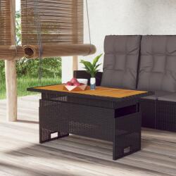 vidaXL Masă de grădină negru 100x50x43/63 cm lemn acacia și poliratan (362187)