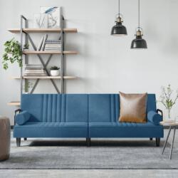 vidaXL Canapea extensibilă cu cotiere, catifea albastră (351893) Canapea