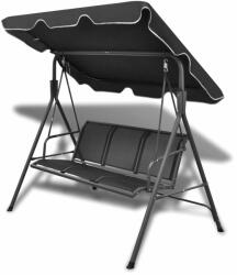 vidaXL Balansoar de grădină cu copertină, negru (41421)