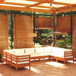 vidaXL Set mobilier grădină cu perne, 9 piese, maro miere, lemn de pin (3097322)
