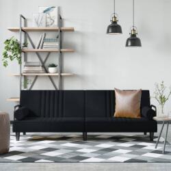 vidaXL Canapea extensibilă cu cotiere, negru, catifea (351898) Canapea