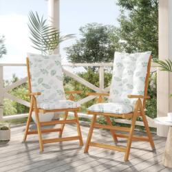 vidaXL Perne scaun spătar înalt model frunze 2 buc. 120x50x7 cm textil (360281)