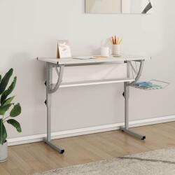 vidaXL Birou creație alb & gri 110x53x(58-87)cm lemn prelucrat & oțel (340928)