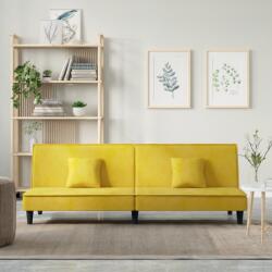 vidaXL Canapea extensibilă, galben, catifea (351912) Canapea