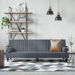 vidaXL Canapea extensibilă cu cotiere, gri închis, catifea (351895) Canapea