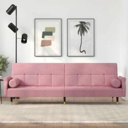 vidaXL Canapea extensibilă cu perne, roz, catifea (351860) Canapea