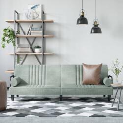 vidaXL Canapea extensibilă cu cotiere, gri deschis, catifea (351894) Canapea