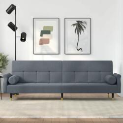 vidaXL Canapea extensibilă cu perne, gri închis, catifea (351858) Canapea