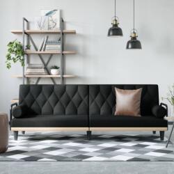 vidaXL Canapea extensibilă cu cotiere, negru, textil (351939) Canapea