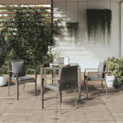 vidaXL Set mobilier de grădină cu perne, 5 piese, gri, poliratan (3157958) - vidaxl