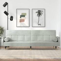 vidaXL Canapea extensibilă cu cotiere, gri deschis, catifea (351857) Canapea