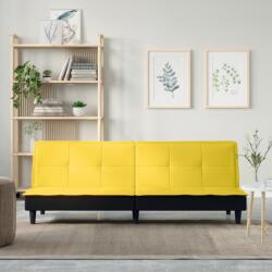 vidaXL Canapea extensibilă, galben deschis, material textil (351917) Canapea