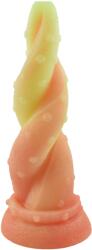 STD Dildo No. 3 Fantasy Beasts, Silicon Premium, Portocaliu/Galben, 21.5 cm