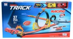 Magic Toys Power Track 37db-os versenypálya szett hurokkal és 2db hátrahúzható autóval 1/64 MKK583566