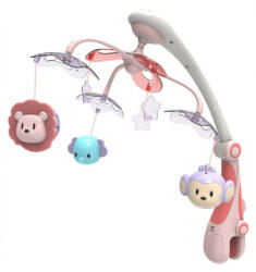 Baby Mix műanyag forgó zenélő kivetítő - piros