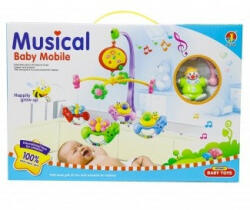  Műanyag zenélő kiságy forgó - Bohócos