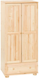 Möbelstar 224 - 2 ajtós 1 fiókos natúr fenyő szekrény (akasztós) - matracwebaruhaz