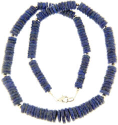  Colier Lapis Lazuli Natural Disc Fatetat 1, 2-3 x 6-11 mm - Accesorii Argint 925