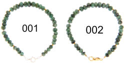 Bratara Smarald Natural Disc 3-5 x 4-7 mm - Diametru 54 mm - Accesorii Argint 925 - Gold Filled - 1 Buc