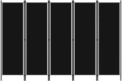 vidaXL Paravan de cameră cu 5 panouri, negru, 250 x 180 cm (320726) - comfy