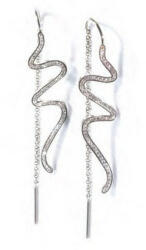 Victoria ezüst színű fehér köves kígyó fülbevaló (VBNAB62900) - eking