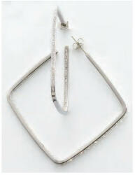 Victoria ezüst színű fehér köves fülbevaló square (VBNAY05750)