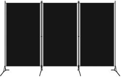 vidaXL Paravan de cameră cu 3 panouri, negru, 260 x 180 cm (320734)