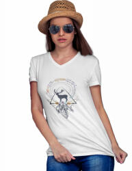  Szarvas szimbólum - Női V Nyakú Póló (536548)