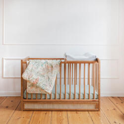 Woodies Safe Dreams Patut cu sertar independent din lemn pentru bebe, inaltime saltea reglabila, boho vintage 120 60 cm