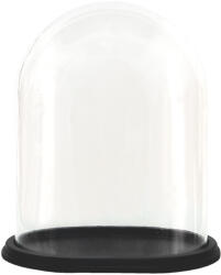 Clayre & Eef Platou decorativ lemn negru cupola sticla 28x20x32 cm (6GL3481) - decorer Tava