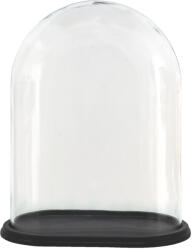 Clayre & Eef Platou decorativ lemn negru cupola sticla 32x19x40 cm (6GL3480) - decorer Tava