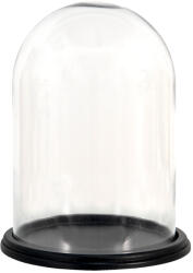 Clayre & Eef Platou decorativ lemn negru cupola sticla 23x29 cm (6GL3477) - decorer Tava