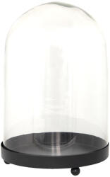 Clayre & Eef Platou decorativ metal negru cupola sticla 20x29cm (6GL3533) - decorer Tava