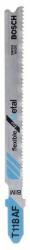 Bosch Panza pentru ferastrau vertical bimetal, T 118 AF Flexible for Metal - Cod producator : 2609256733 - Cod EAN : 3165140390903 - 2609256733 (2609256733)