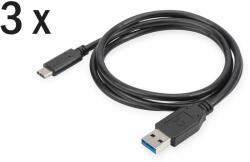 ASSMANN AK-880903-010-S USB kábel 1 M USB 2.0 USB C USB A Fekete (AK-880903-010-S)