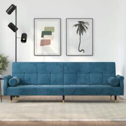 vidaXL Canapea extensibilă cu perne, albastru, catifea (351856) Canapea