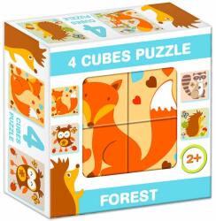 Dohány Mix Puzzle cu cuburi, 4 piese - Animale din pădure (599) Puzzle