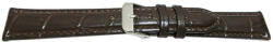 Curea maro inchis piele vitel model aligator captusita buget 20mm - 51986 - ceas-shop