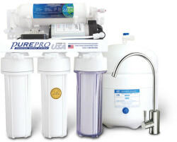 PurePro EC105P RO víztisztító nyomásfokozóval, modern dizájn csappal (FC101). Szűrők: F-SZETT, membrán: TLC50