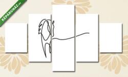 Többrészes Vászonkép, Partner Kollekció: Absztrakt ló (vonalrajz, line art)(135x70 cm, S01)