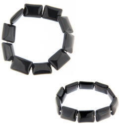  Bratara Onix Negru Natural Dreptunghi 18x13 mm - Accesorii Argint 925