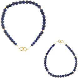  Bratara Lapis Lazuli Natura Rundel Fatetat 4-5 x 3-6 mm - Diametru 56 mm - Accesorii Gold Filled - 1 Buc