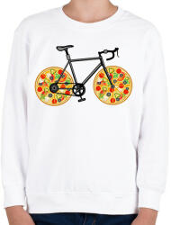 printfashion Pizza bicikli - Gyerek pulóver - Fehér (13094658)