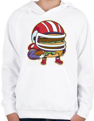 printfashion Burger amerikai focista - Gyerek kapucnis pulóver - Fehér (13090910)
