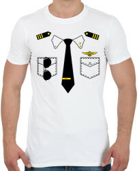 printfashion pilóta egyenruha - Férfi póló - Fehér (13033162)
