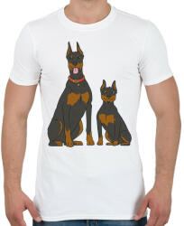 printfashion Doberman kutyák - Férfi póló - Fehér (13008278)